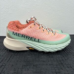 Merrell Agility Peak 5 Women’s Athletic Trail Hiking Shoes Peach/Spray Size 6